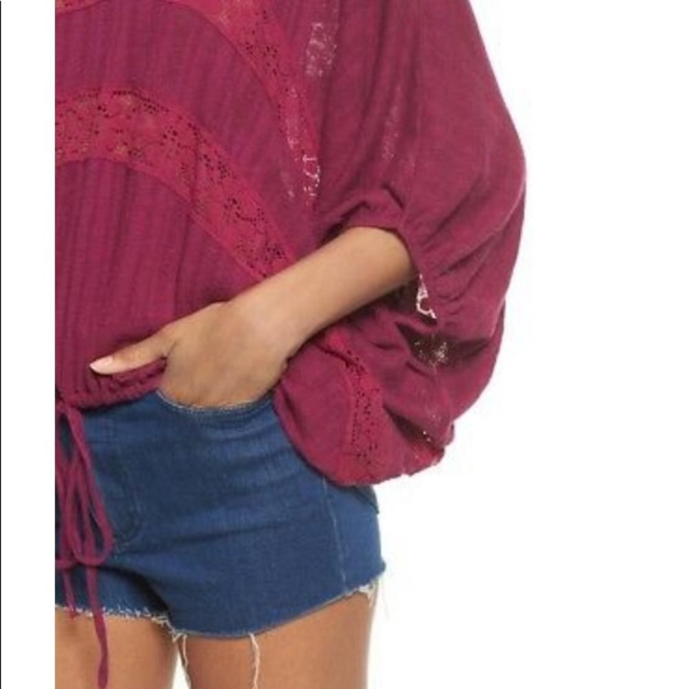 Free People Plum Lace Top - Picture 5 of 9